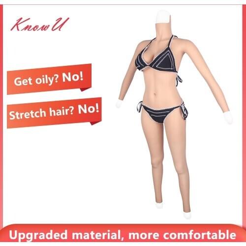 KnowU Fullbody Suit Crossdress Silicone Breast Forms D Cup Boobs Transgender Drag Queen трансвестит Transgénero транссексуалов