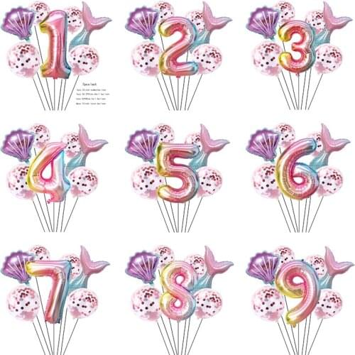 Cute Cartoon Color Mermaid Fishtail Balloon Ocean Theme Summer Party Birthday Wedding Decorations Baby Shower Toy hot selling