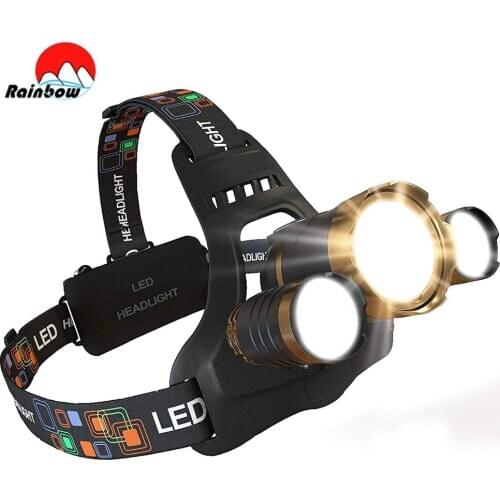 8000LM Powerful LED Headlight Headlamp 5/3 T6 Zoom High Power Rechargeable Fishing Lantern Flashlight Torch Head Llight By 18650