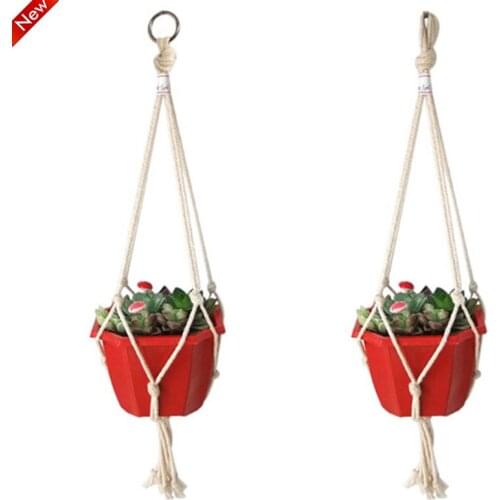 3Styles Vintage Macrame Plants Hanger Hook Flower Pot Holder 4 Legs String Hanging Rope Wall Art Home Garden Balcony Decoration