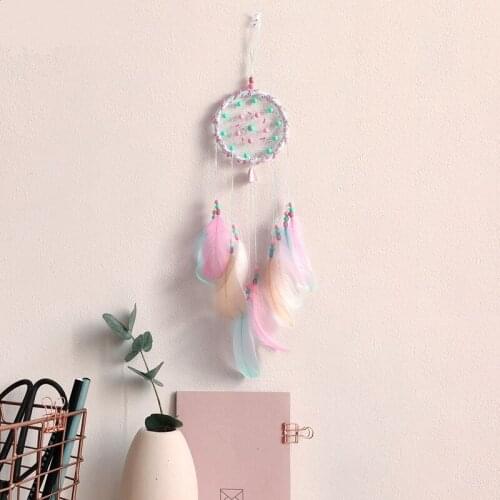 Fantasy Colorful Dream Catcher Wall Hanging Handmade Pendant Feather Home Decoration Girl Kids Gift Room Decor Ornaments