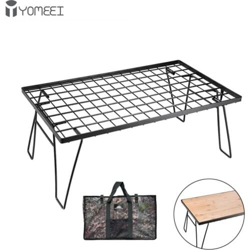 YOMEEI Portable Foldable Table Outdoor Picnic Table Ultra-light BBQ Table Camping Storage Rack Durable Desk For Outdoor