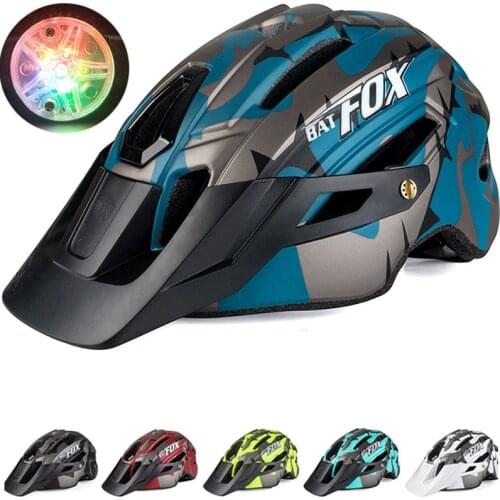 BATFOX Racing Bicycle Helmet with Light In-mold MTB Road Cycling Helmet Capacete Ciclismo MTB Helmet Safe Casco Bicicleta Hombre