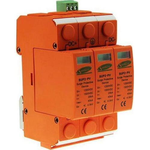SSPD Surge Protector DC 1000V 20KA/3P Surge Arrester for PV System II Classified Test UP 3.2KV 10mm Stripping Length