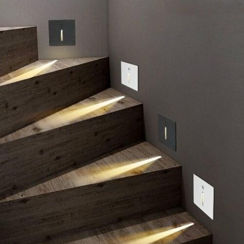 Smart PIR Motion Sensor Led Stairs Light Outdoor Stairway Hallway Corner LED Step Light Waterproof Staircase Corridor Wall Light