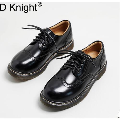 Big Size 34-41 Oxford Shoes For Women Fashion Carved Round Toe Women Flat Shoes Vintage British Style Ladies Casual Flats Oxford