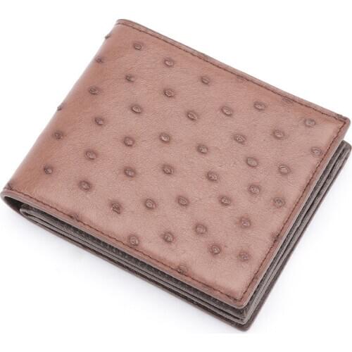 Genuine leather ostrich skin women small wallet coin purse folder purse