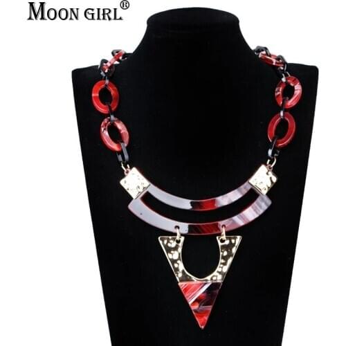 Maxi Geometric Resin Pendant Necklac Ethnic Elements Statement Choker Womens Personalize Vintage Collier Wedding Jewelry Gifts