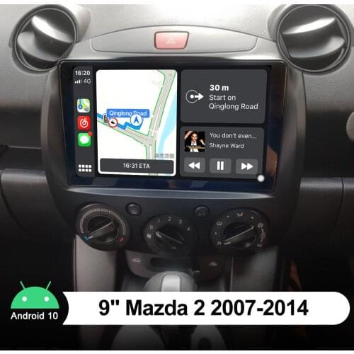 1 Din Android 10 Head Unit Car Multimedia Video Player 1DIN Stereo Radio GPS WiFi 9" For Mazda 2 2007-2014 Support Auto CarPlay