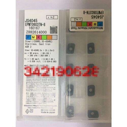 100PCS EPMT0603TN-8 JS4045 HITACHI Mill Lathe Milling CNC Tools Milling Cutter
