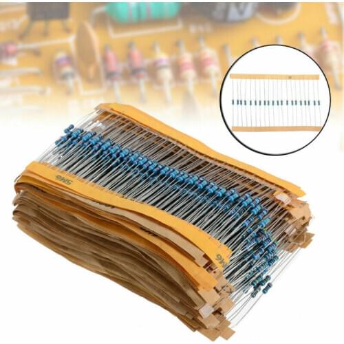 1280pcs 64 values 1 ohm - 10M ohm 1/4W Metal Film Resistors Assortment Kit