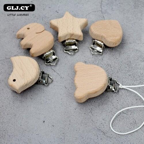 5PCs Nipple Chain Accessories BPA Free Cute Modelling Beech Pacifier Clip Small Elephant Heart-shaped Baby DIY Preferred