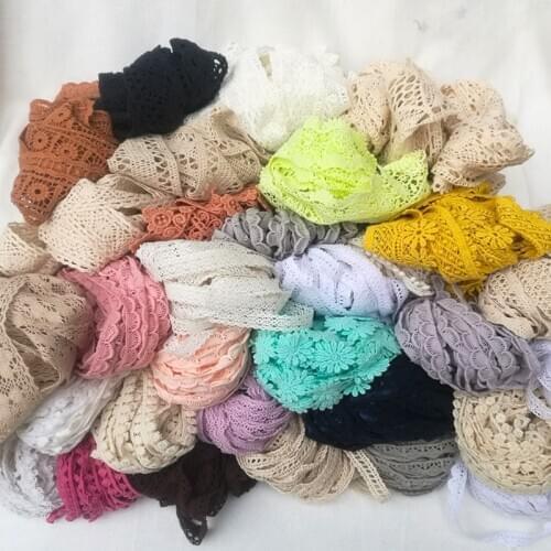5 Yards Colorful Cotton Lace Fabric Home Decoration Garment Accessories Delicate Lace Accessory DIY Sewing Handmade Craft Materi