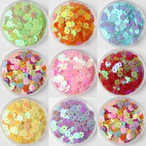 5000pcs/lot 6mm Flat Flower Center Hole Loose Sequin Paillette Sewing,Wedding Craft,Women Kids DIY Garment Accessories SFF61