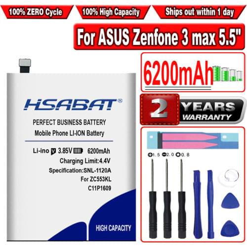 HSABAT C11P1609 5850mAh High Capacity Battery for ASUS Zenfone 4 max 5.2" ZC520KL X00HD Zenfone 3 max 5.5" ZC553KL X00DDA
