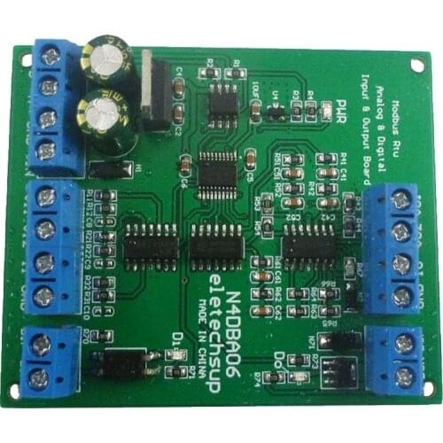 DC 12V 8CH Analog Digital IO Module 0-5V 0-10V 4-20MA DAC ADC RS485 Modbus RTU Board for PLC Expand Relay Industrial Automation