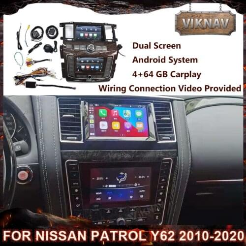 PX6 Newest Dual Screen Android GPS Navigation Car Radio For Nissan Patrol Y62 2010-2020 Stereo Multimedia Player Head Unit 2din