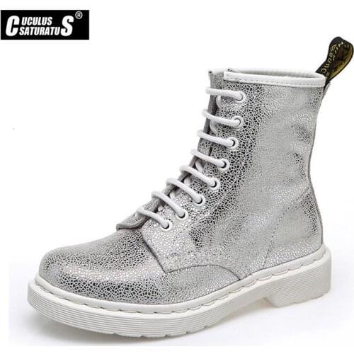 Cuculus White Silver Boots Women Punk Boot Shoes Woman 2020 Spring Super Cool Ankle Boots For Women Bota Feminina Zapatos Mujer