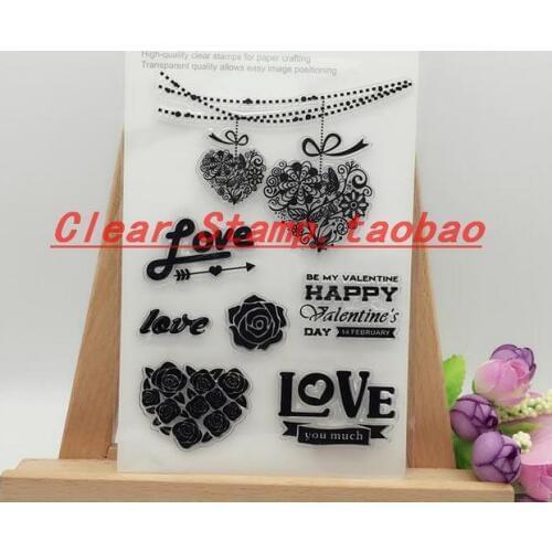 DIY Scrapbooking Albums Banner Stamp Scrapbook Album PDA Kiss Seal Transparent Retro Flower Seal Campanula Lovers Clear Stamps