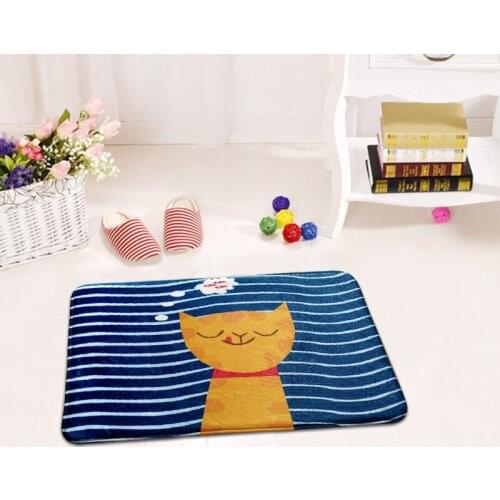 Household Carpets For Living Room Carpet Hallway Welcome Floor Mats Animal Cute Cat Anti-Slip Bathroom Print Rug Tapete Kitchen