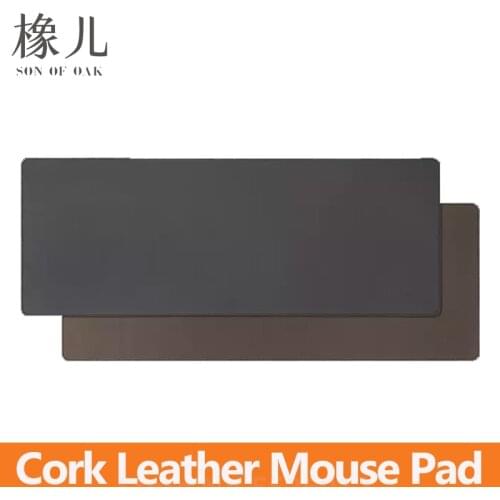 Son of OAK Cork PVC Leather Double sided Mouse Pad Waterproof Stain Resistant Table Mat for Office Home