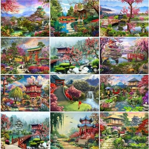 EverShine Diamond Painting Landscape Cross Stitch Diamond Mosaic Garden Picture Of Rhinestones Embroidery Scenery Home Decor