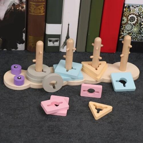 Shape Sorter Geometric Blocks Stacking Sorting Puzzle Game Educational Toy