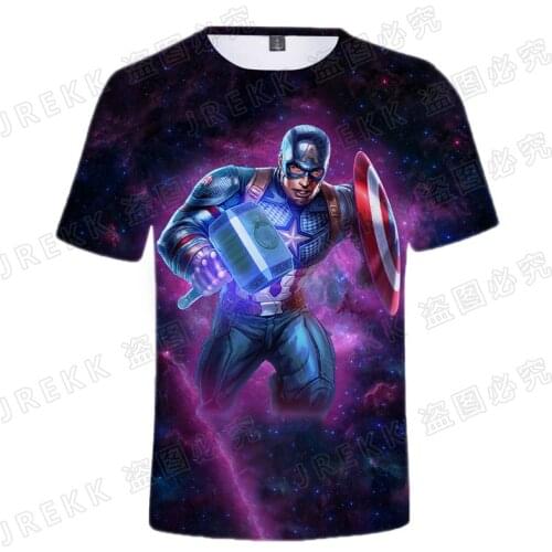 Summer Marvel 3D Printed Captain America T Shirts Men Women Children Short Sleeve Cool Tee Tops The Avengers Streetwear T-shirt