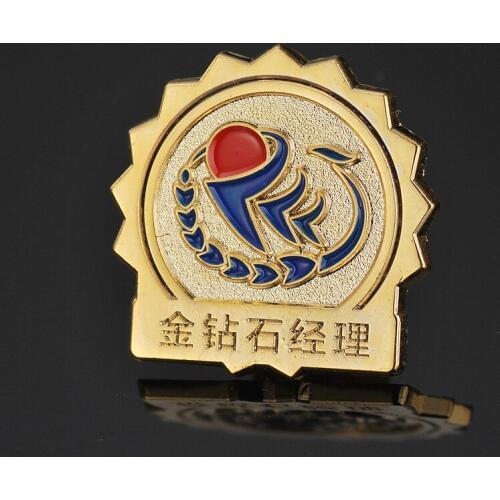 Custom Gold Badge Most Popular Die Casting Souvenir Badge Pins