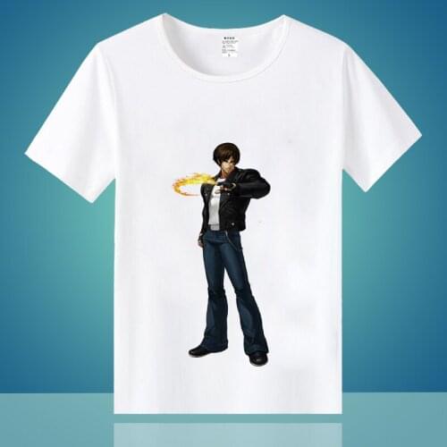 KOF T Shirt Japanese Anime The King of Fighters Summer T-Shirt Iori Yagami Kyo Kusanagi Cartoon Top Tee Streetwear Costume