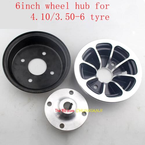 Size 6-inch Keyway Aluminum Alloy Wheel Hub Fits for 4.10/3.50-6 Tyres Inner Tube 6 '' ATV Kart Car Scooter Snow Sweeper Rims