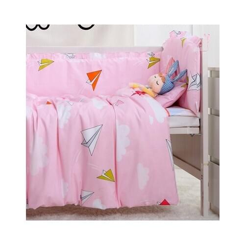 7PCS Full Set NEW Pattern 100% cotton Baby Bedding Setsb Fashion ,infant nursery set,cot bedding ,(4bumper+sheet+duvet +pillow)