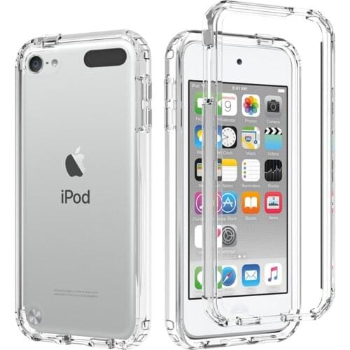 Crystal Clear 2 in 1 Shockproof Transparent Cases Hard Bumper Soft TPU Protective Cover for iPod Touch 5/Touch 6/Touch 7 Case