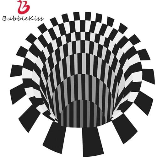 Bubble Kiss 2020 3D Black And White Circular Trap Pattern Carpet Geometric Pattern Swirl Illusion Rug Boy Room Area Carpet