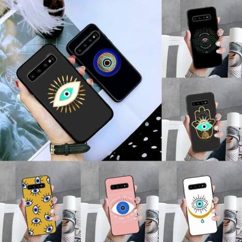 Fashion Evil eye Phone Case For Samsung S6 S7 edge S8 S9 S10 e plus A10 A50 A70 note8 J7 2017