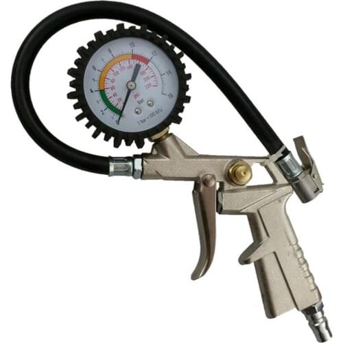 Multi-Function Inflator Car Tire Pressure Gauge Inflation Monitoring Dial Inflatable Meter Aluminum Alloy