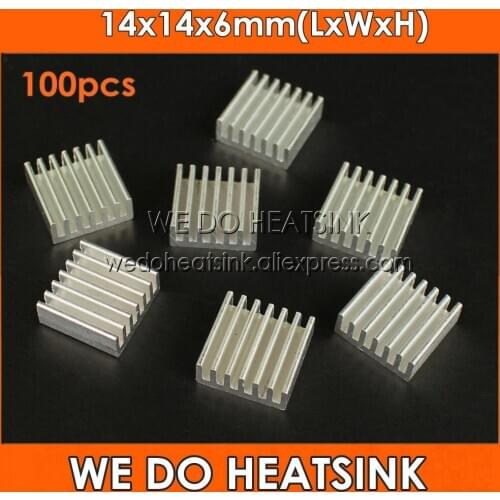 WE DO HEATSINK 100pcs 14x14x6mm Extruded Aluminum Radiator Extrusion Aluminium Heatsink For LM2596 LM2577 LM2576