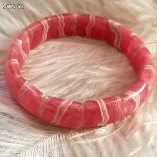 Top Natural Red Rose Rhodochrosite Rectangle Beads Women Bracelet 17*13*8mm Love Healing Rhodochrosite Bangle Lady AAAAA