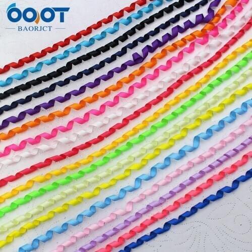 L-20602-473 10pcs/lot 1/4"(6mm) Solid color Grosgrain Curly Ribbon For DIY Hairpin Headwear Frizzle Ribbons For Crafts