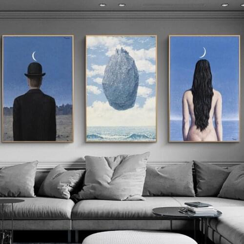 Rene Magritte Sexy Nude Woman Canvas Paintings On the Wall Art Posters And Prints Surrealism Art Pictures For Living Room Cuadro