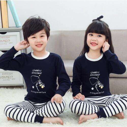 New Cartoon Dinosaur Pajamas For Boys Girls Kids Pajamas Infant Baby Cotton Sleepwear Children Clothes Pyjamas Enfant Night Suit