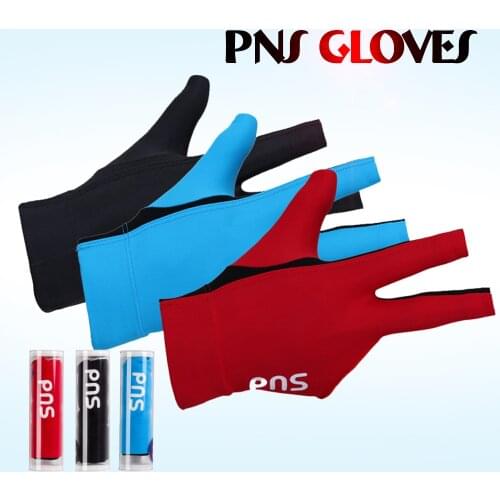 PNS Billiard Pool Cue Gloves Black/ Red/Blue Left Right Hand Three Finger Gloves Pool carom Snooker Glove Billard Accessories