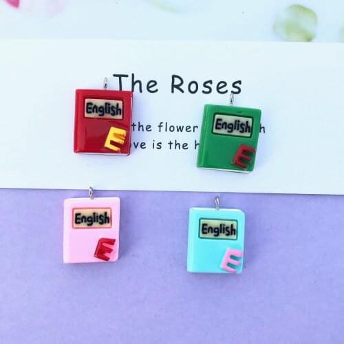 10pcs resin book charms Jewelry necklace pendant keychain charms for earring DIY decoration gift