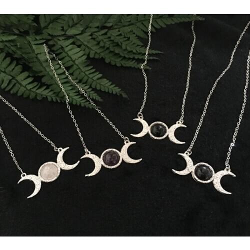 Silver plated Triple Moon Necklace,Feminine Witch,Goddess Hecate,Triple Moon,Goddess Necklace,Witchy Jewelry,Celestial Gift