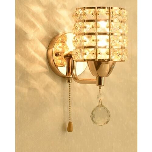 Simple modern LED wall lamp crystal bedside hotel stairs aisle lights living room TV background wall aisle lamps WJ10