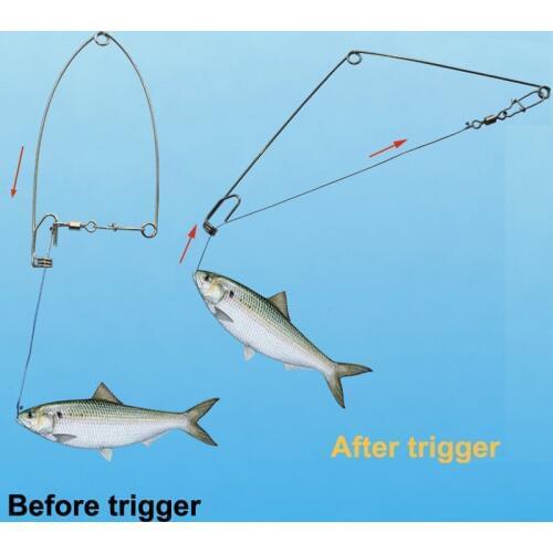 Smart Kingfisher Stainless Steel Hook Trigger Spring Fishing Hook Setter Catch Fish Trap Automatic Sensitivity Adjustable Basic