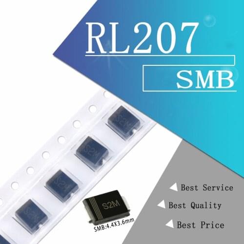 S2M RL207 SMB/DO-214AA SMD rectifier diode 2A 1000V