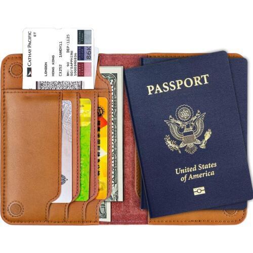 VNSTRIP soft Genuine Leather Collection bag for Cards Max ultra Thin Leather With Magnet Adsorption Closure for Passport ID card