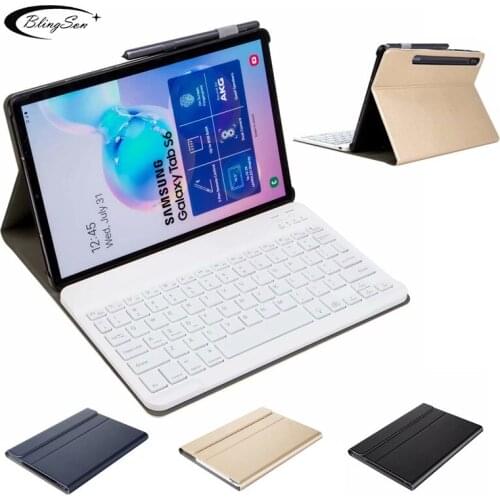 Smart Case for Samsung Galaxy Tab S6 10.5 2019 SM-T860/SM-T865 T860 Slim PU Leather Removable Keyboard Tablet Slim Cover Stand