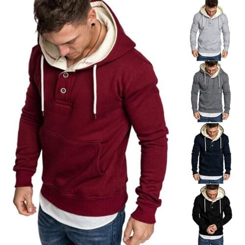 2020 Spring Autumn Hoodied Sweatshirts Mens Solid Color Fleece Fashion Casual Streetwear Mens Brand Clothing Hooded Full Regular